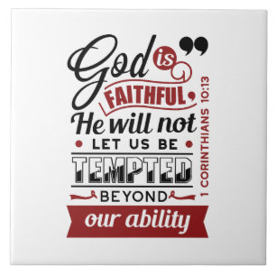 God Is Faithful – 1 Corinthians 10:13 Bible Verse Tile