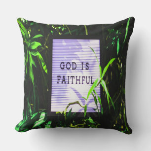 God is Faithful Christian Inspirational Cushion