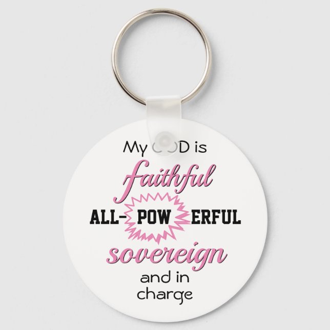 God is Faithful Christian Key Ring (Front)