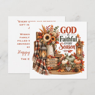 God Is Faithful Christian Thanksgiving Card
