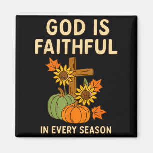 God Is Faithful Fall Christian Bible Verse Pumpkin Magnet