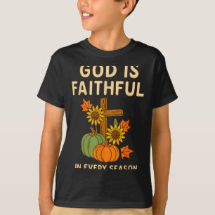 God Is Faithful Fall Christian Bible Verse Pumpkin T-Shirt