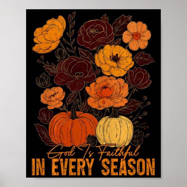 God Is Faithful In Every Season Christian Fall Boh Poster (Front)