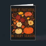 God Is Faithful In Every Season, Floral Fall Autum Card<br><div class="desc">God Is Faithful In Every Season,  Floral Fall Autumn Pumpkin Tank Top</div>