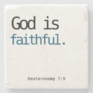 God is Faithful Stone Coaster