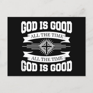 God is good all the time - Christian Holiday Postcard