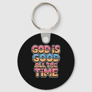 God Is Good All The Time Christian Ice Cream Drip Key Ring