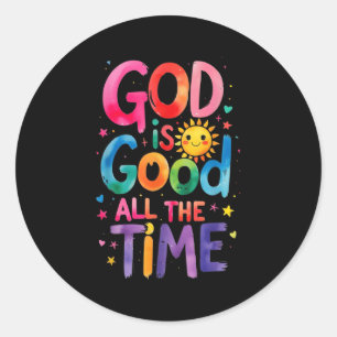 God Is Good All The Time Jesus Christ Christian Gi Classic Round Sticker