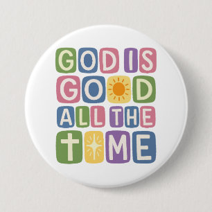 God is good All the time Retro faith 7.5 Cm Round Badge