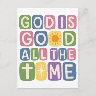 God is good All the time Retro faith Postcard