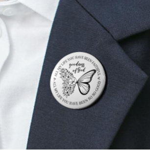 God Is Good Butterfly Floral 7.5 Cm Round Badge