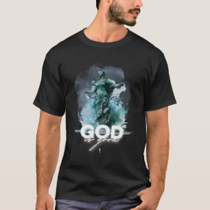 God Is Good Christian Statue Watercolor Art  T-Shirt
