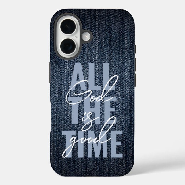God is Good Denim Case-Mate iPhone Case (Back)