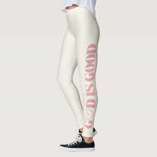 'God Is Good' Faith-Based Church Event Warm Cream Leggings