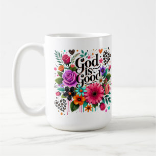 God is Good Floral Christian Faith Coffee Mug