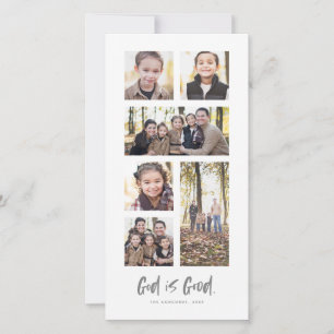 God is Good religious Christmas photo collage card