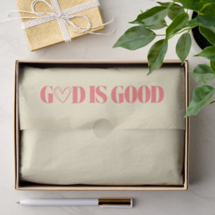 'God Is Good' Soft Buttery Pastel Yellow Coral Red Tissue Paper