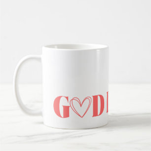 'God Is Good' Soft Coral Red Christian Minimalist  Coffee Mug
