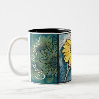 God is Good Sunflower and Sunshine Two-Tone Coffee Mug