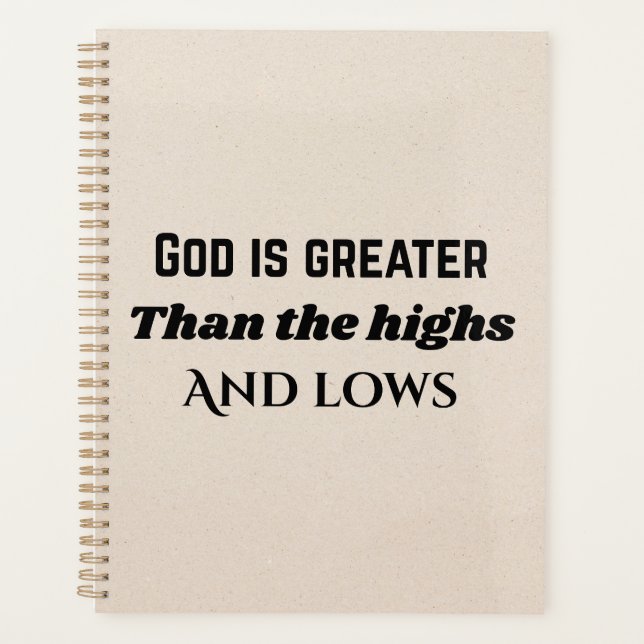 God is great Christian typography  Planner (Front)
