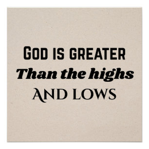 God is greater Christian typography Poster