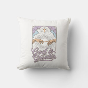 God Is Greater Christian Vintage Engraving Shirt_1 Cushion