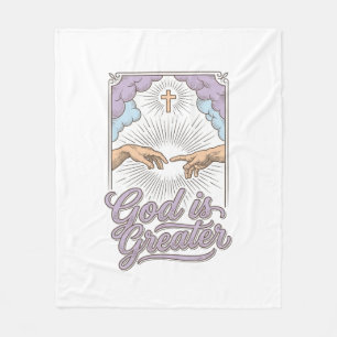 God Is Greater Christian Vintage Engraving Shirt_1 Fleece Blanket