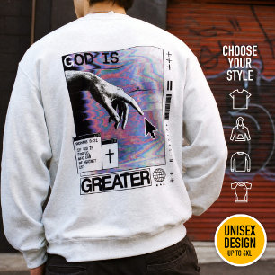 God Is Greater Modern Christian Streetwear synth Sweatshirt