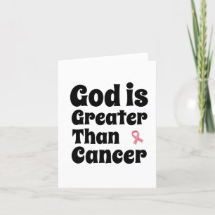 God is Greater than Cancer - Inspirational Faith Thank You Card