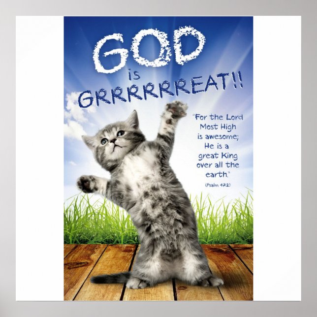 GOD IS GRRRRREAT! - Christian Posters For Kids (Front)