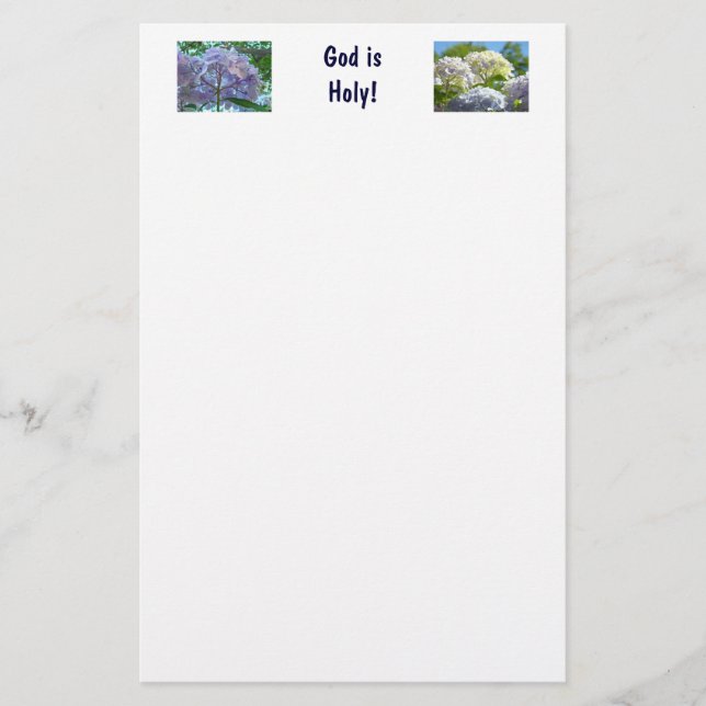 God is Holy! stationery Religious Spiritual Floral (Front)