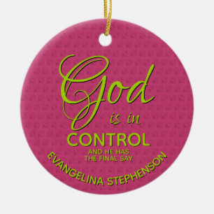 GOD IS IN CONTROL Christian Ceramic Tree Decoration