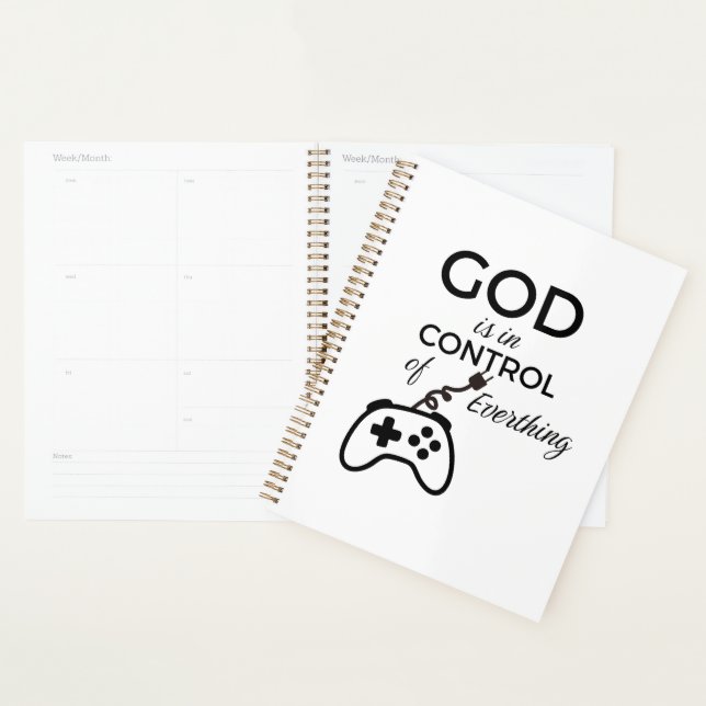  God Is In Control Christian Spiral Notebook - Fai Planner (Display)