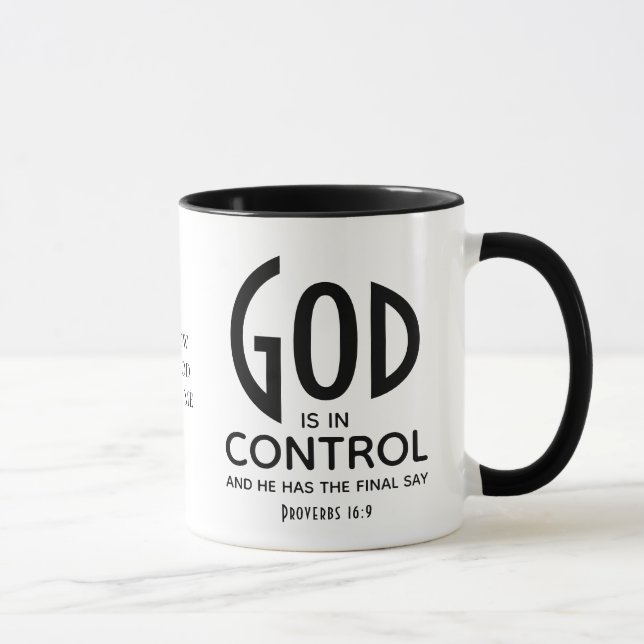 GOD IS IN CONTROL Inspirational Christian Mug (Right)