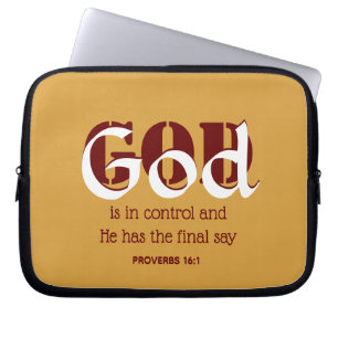 GOD IS IN CONTROL Inspirational Laptop Sleeve