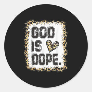God Is Leopard Pattern Classic Round Sticker