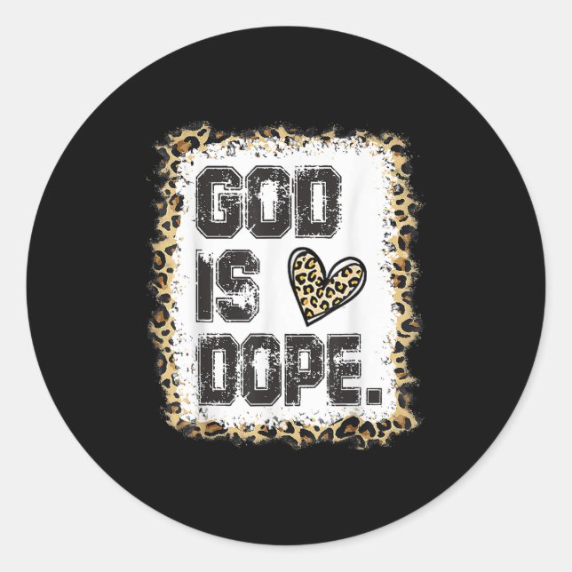 God Is Leopard Pattern  Classic Round Sticker (Front)