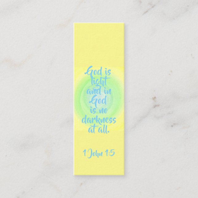 God is light and in God is no darkness at all Mini Business Card (Front)