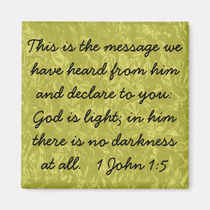 God is light bible verse 1 john 1:5 magnet