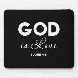 God Is Love 1 John 4_8 Bible Verse Christian Scrip Mouse Mat