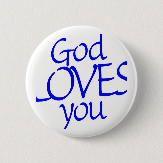 GOD IS LOVE......... 6 CM ROUND BADGE (Front)