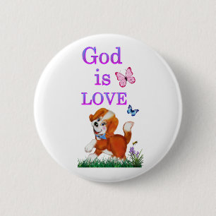 God is Love 6 Cm Round Badge