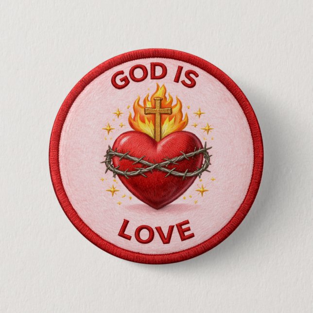 God Is Love 6 Cm Round Badge (Front)