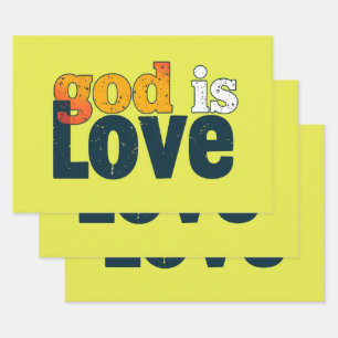 God Is Love: A Gentle Watercolor Wrapping Paper Sheet