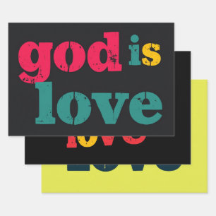 God Is Love: A Peaceful Expression Wrapping Paper Sheet