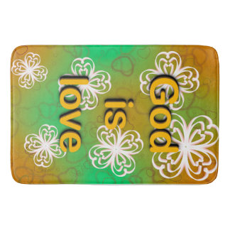 God is love  bath mat