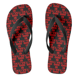 God Is Love Bible Quote B/R All-Over Print Unisex Flip Flops