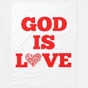 God Is Love Bible Quote Fleece Blanket