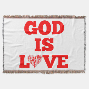 God Is Love Bible Quote Throw Blanket