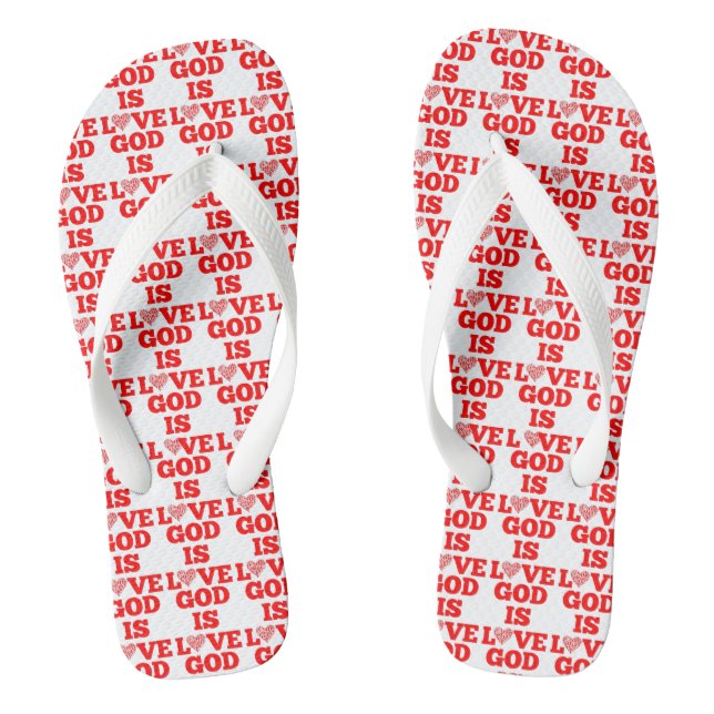 God Is Love Bible Quote W/R All-Over Print Unisex Flip Flops (Footbed)